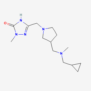 molecular formula C14H25N5O B7357928 5-[[3-[[cyclopropylmethyl(methyl)amino]methyl]pyrrolidin-1-yl]methyl]-2-methyl-4H-1,2,4-triazol-3-one 