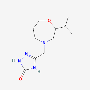 molecular formula C11H20N4O2 B7357932 3-[(2-Propan-2-yl-1,4-oxazepan-4-yl)methyl]-1,4-dihydro-1,2,4-triazol-5-one 