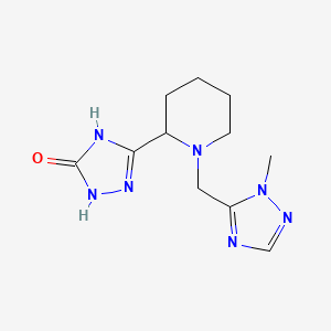 molecular formula C11H17N7O B7357935 3-[1-[(2-Methyl-1,2,4-triazol-3-yl)methyl]piperidin-2-yl]-1,4-dihydro-1,2,4-triazol-5-one 