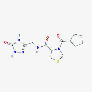 3-(cyclopentanecarbonyl)-N-[(5-oxo-1,4-dihydro-1,2,4-triazol-3-yl)methyl]-1,3-thiazolidine-4-carboxamide