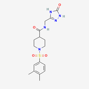 1-(3,4-dimethylphenyl)sulfonyl-N-[(5-oxo-1,4-dihydro-1,2,4-triazol-3-yl)methyl]piperidine-4-carboxamide