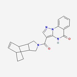 molecular formula C21H20N4O2 B7357960 3-(4-azatricyclo[5.2.2.02,6]undec-8-ene-4-carbonyl)-4H-pyrazolo[1,5-a]quinazolin-5-one 