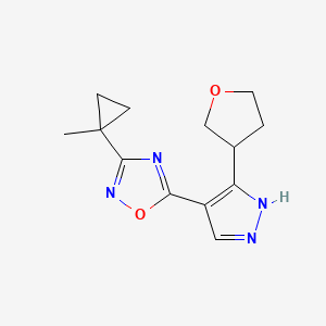 3-(1-methylcyclopropyl)-5-[5-(oxolan-3-yl)-1H-pyrazol-4-yl]-1,2,4-oxadiazole