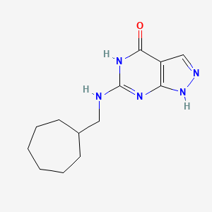 molecular formula C13H19N5O B7357975 6-(Cycloheptylmethylamino)-1,5-dihydropyrazolo[3,4-d]pyrimidin-4-one 