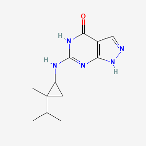 molecular formula C12H17N5O B7357976 6-[(2-Methyl-2-propan-2-ylcyclopropyl)amino]-1,5-dihydropyrazolo[3,4-d]pyrimidin-4-one 