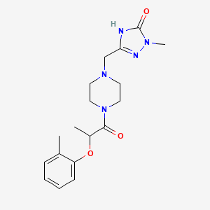 2-methyl-5-[[4-[2-(2-methylphenoxy)propanoyl]piperazin-1-yl]methyl]-4H-1,2,4-triazol-3-one