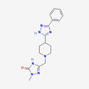 2-methyl-5-[[4-(3-phenyl-1H-1,2,4-triazol-5-yl)piperidin-1-yl]methyl]-4H-1,2,4-triazol-3-one