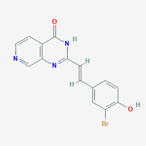 molecular formula C15H10BrN3O2 B7358010 2-[(E)-2-(3-bromo-4-hydroxyphenyl)ethenyl]-3H-pyrido[3,4-d]pyrimidin-4-one 