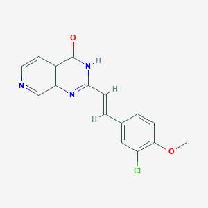 molecular formula C16H12ClN3O2 B7358030 2-[(E)-2-(3-chloro-4-methoxyphenyl)ethenyl]-3H-pyrido[3,4-d]pyrimidin-4-one 