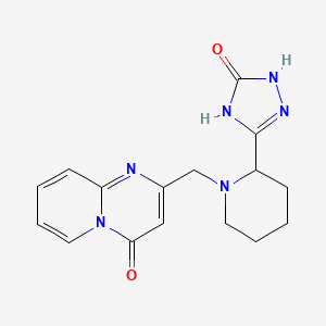 molecular formula C16H18N6O2 B7358038 2-[[2-(5-Oxo-1,4-dihydro-1,2,4-triazol-3-yl)piperidin-1-yl]methyl]pyrido[1,2-a]pyrimidin-4-one 