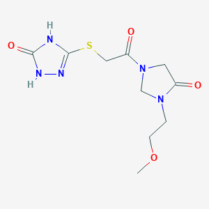 molecular formula C10H15N5O4S B7358043 3-[2-[3-(2-Methoxyethyl)-4-oxoimidazolidin-1-yl]-2-oxoethyl]sulfanyl-1,4-dihydro-1,2,4-triazol-5-one 