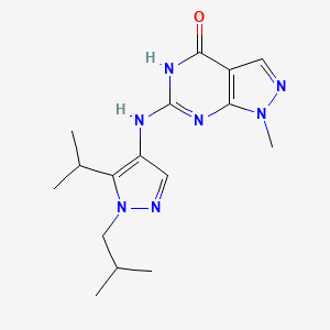 1-methyl-6-[[1-(2-methylpropyl)-5-propan-2-ylpyrazol-4-yl]amino]-5H-pyrazolo[3,4-d]pyrimidin-4-one