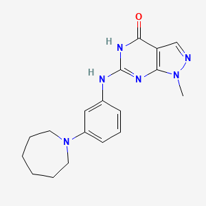 6-[3-(azepan-1-yl)anilino]-1-methyl-5H-pyrazolo[3,4-d]pyrimidin-4-one