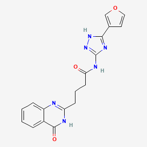 N-[5-(furan-3-yl)-1H-1,2,4-triazol-3-yl]-4-(4-oxo-3H-quinazolin-2-yl)butanamide