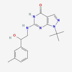 molecular formula C18H23N5O2 B7358093 1-tert-butyl-6-[[2-hydroxy-2-(3-methylphenyl)ethyl]amino]-5H-pyrazolo[3,4-d]pyrimidin-4-one 