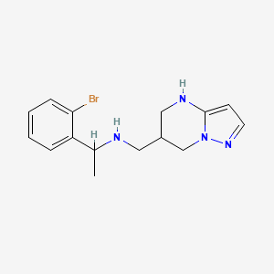 molecular formula C15H19BrN4 B7358094 1-(2-bromophenyl)-N-(4,5,6,7-tetrahydropyrazolo[1,5-a]pyrimidin-6-ylmethyl)ethanamine 