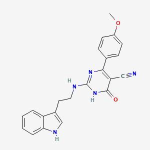 molecular formula C22H19N5O2 B7358130 2-[2-(1H-indol-3-yl)ethylamino]-4-(4-methoxyphenyl)-6-oxo-1H-pyrimidine-5-carbonitrile 