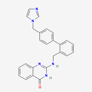 molecular formula C25H21N5O B7358151 2-[[2-[4-(imidazol-1-ylmethyl)phenyl]phenyl]methylamino]-3H-quinazolin-4-one 