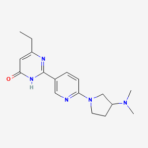 molecular formula C17H23N5O B7358195 2-[6-[3-(dimethylamino)pyrrolidin-1-yl]pyridin-3-yl]-4-ethyl-1H-pyrimidin-6-one 