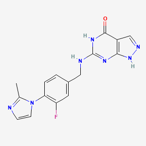 6-[[3-Fluoro-4-(2-methylimidazol-1-yl)phenyl]methylamino]-1,5-dihydropyrazolo[3,4-d]pyrimidin-4-one