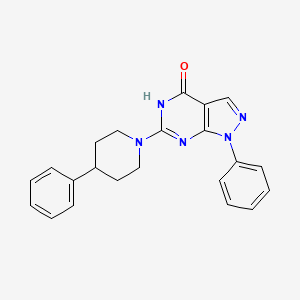 molecular formula C22H21N5O B7358211 1-phenyl-6-(4-phenylpiperidin-1-yl)-5H-pyrazolo[3,4-d]pyrimidin-4-one 