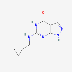 molecular formula C9H11N5O B7358239 6-(Cyclopropylmethylamino)-1,5-dihydropyrazolo[3,4-d]pyrimidin-4-one 