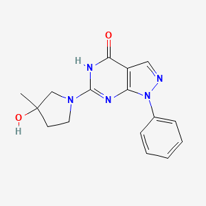 6-(3-hydroxy-3-methylpyrrolidin-1-yl)-1-phenyl-5H-pyrazolo[3,4-d]pyrimidin-4-one