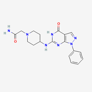 2-[4-[(4-oxo-1-phenyl-5H-pyrazolo[3,4-d]pyrimidin-6-yl)amino]piperidin-1-yl]acetamide