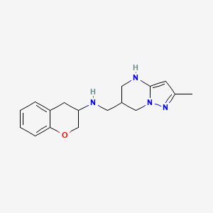 molecular formula C17H22N4O B7358277 N-[(2-methyl-4,5,6,7-tetrahydropyrazolo[1,5-a]pyrimidin-6-yl)methyl]-3,4-dihydro-2H-chromen-3-amine 