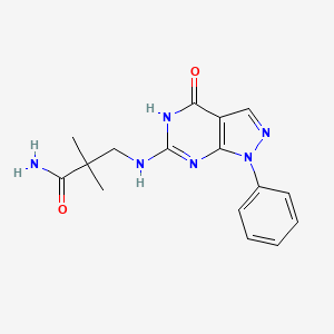 2,2-dimethyl-3-[(4-oxo-1-phenyl-5H-pyrazolo[3,4-d]pyrimidin-6-yl)amino]propanamide