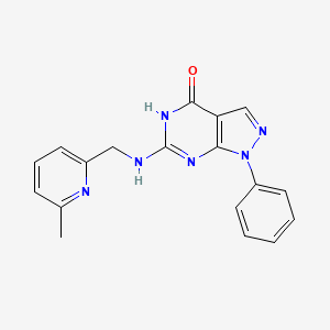 6-[(6-methylpyridin-2-yl)methylamino]-1-phenyl-5H-pyrazolo[3,4-d]pyrimidin-4-one