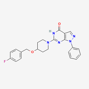 6-[4-[(4-fluorophenyl)methoxy]piperidin-1-yl]-1-phenyl-5H-pyrazolo[3,4-d]pyrimidin-4-one