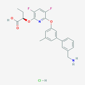 molecular formula C23H23ClF2N2O4 B7358321 ZK824859 hydrochloride 