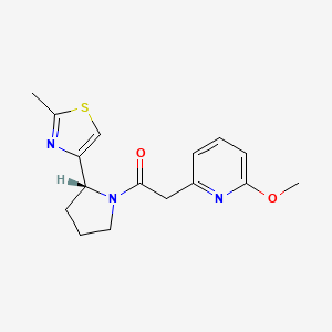 2-(6-methoxypyridin-2-yl)-1-[(2R)-2-(2-methyl-1,3-thiazol-4-yl)pyrrolidin-1-yl]ethanone