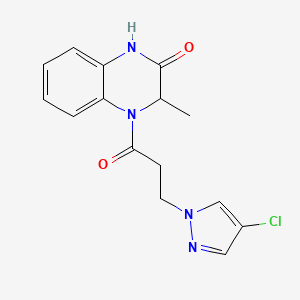 4-[3-(4-Chloropyrazol-1-yl)propanoyl]-3-methyl-1,3-dihydroquinoxalin-2-one