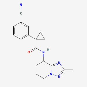 molecular formula C18H19N5O B7358381 1-(3-cyanophenyl)-N-(2-methyl-5,6,7,8-tetrahydro-[1,2,4]triazolo[1,5-a]pyridin-8-yl)cyclopropane-1-carboxamide 