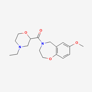 molecular formula C17H24N2O4 B7358386 (4-ethylmorpholin-2-yl)-(7-methoxy-3,5-dihydro-2H-1,4-benzoxazepin-4-yl)methanone 