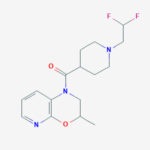 molecular formula C16H21F2N3O2 B7358392 [1-(2,2-Difluoroethyl)piperidin-4-yl]-(3-methyl-2,3-dihydropyrido[2,3-b][1,4]oxazin-1-yl)methanone 