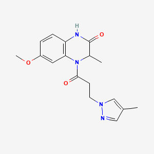 6-Methoxy-3-methyl-4-[3-(4-methylpyrazol-1-yl)propanoyl]-1,3-dihydroquinoxalin-2-one