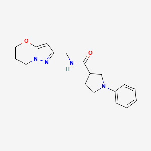 N-(6,7-dihydro-5H-pyrazolo[5,1-b][1,3]oxazin-2-ylmethyl)-1-phenylpyrrolidine-3-carboxamide