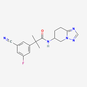 molecular formula C17H18FN5O B7358432 2-(3-cyano-5-fluorophenyl)-2-methyl-N-(5,6,7,8-tetrahydro-[1,2,4]triazolo[1,5-a]pyridin-6-yl)propanamide 