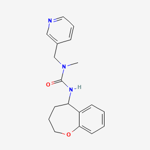 molecular formula C18H21N3O2 B7358447 1-Methyl-1-(pyridin-3-ylmethyl)-3-(2,3,4,5-tetrahydro-1-benzoxepin-5-yl)urea 