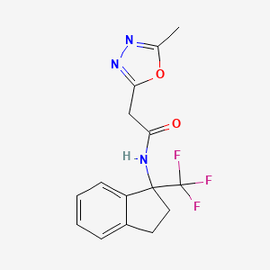 2-(5-methyl-1,3,4-oxadiazol-2-yl)-N-[1-(trifluoromethyl)-2,3-dihydroinden-1-yl]acetamide