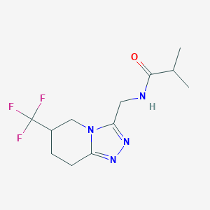 2-methyl-N-[[6-(trifluoromethyl)-5,6,7,8-tetrahydro-[1,2,4]triazolo[4,3-a]pyridin-3-yl]methyl]propanamide