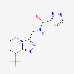 1-methyl-N-[[8-(trifluoromethyl)-5,6,7,8-tetrahydro-[1,2,4]triazolo[4,3-a]pyridin-3-yl]methyl]pyrazole-3-carboxamide