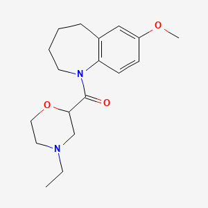 molecular formula C18H26N2O3 B7358483 (4-Ethylmorpholin-2-yl)-(7-methoxy-2,3,4,5-tetrahydro-1-benzazepin-1-yl)methanone 