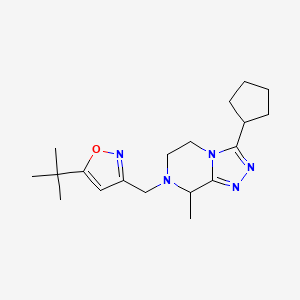 5-tert-butyl-3-[(3-cyclopentyl-8-methyl-6,8-dihydro-5H-[1,2,4]triazolo[4,3-a]pyrazin-7-yl)methyl]-1,2-oxazole