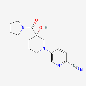 5-[3-Hydroxy-3-(pyrrolidine-1-carbonyl)piperidin-1-yl]pyridine-2-carbonitrile