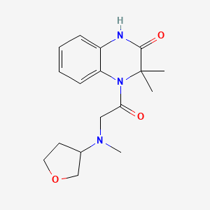 molecular formula C17H23N3O3 B7358506 3,3-dimethyl-4-[2-[methyl(oxolan-3-yl)amino]acetyl]-1H-quinoxalin-2-one 