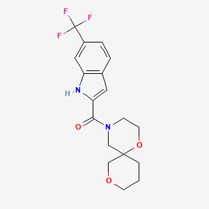 (1,8-Dioxa-4-azaspiro[5.5]undecan-4-yl)(6-(trifluoromethyl)-1H-indol-2-yl)methanone